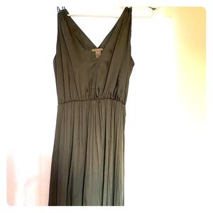 Grey/Green Silky Maxi Dress